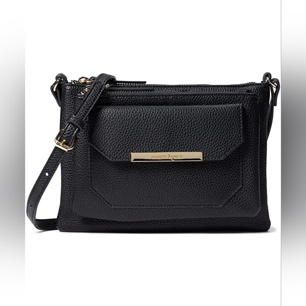 Nanette Lepore Black Crossbody Bag with Gold Accents - The Jarson